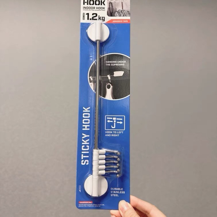 [Japan KM] Móc thép không gỉ Keo dán không đục lỗ Móc nhà bếp Cửa phòng tắm Dính Móc móc phía sau