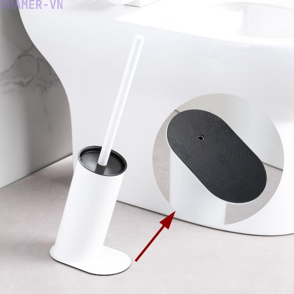 【CHAMER】Stainless Steel Toilet Brush Angled Head Bathroom Cleaning Brush with Stand【HomeLiving】