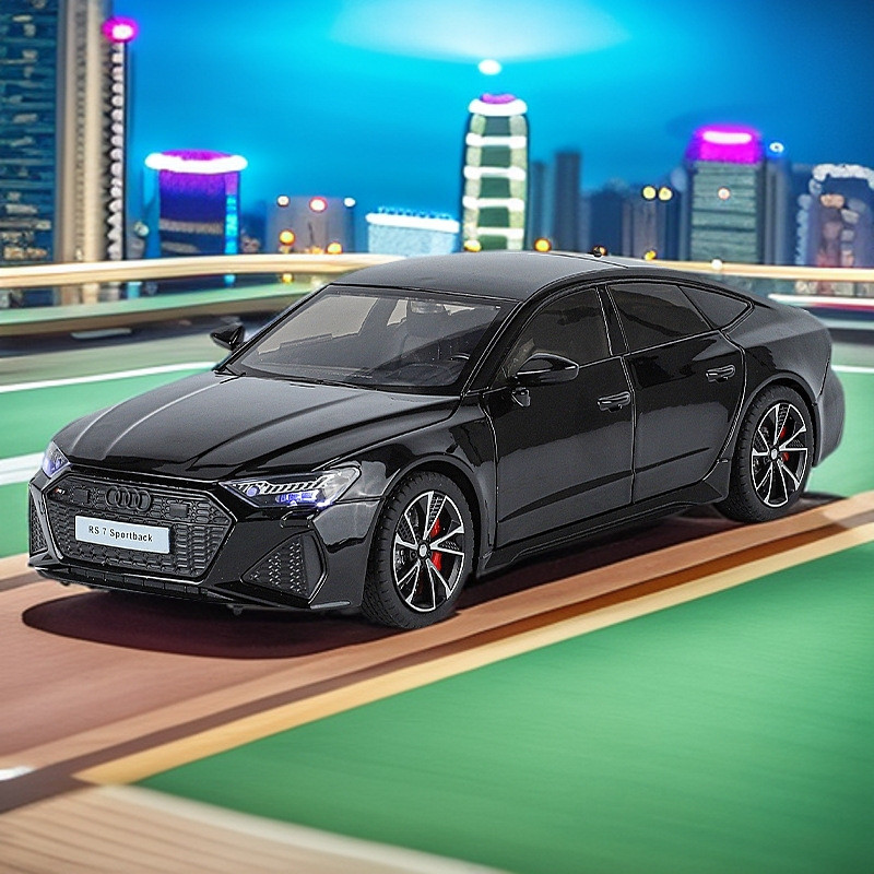 [Mô hình ô tô] Xinhaodi 1 / 24 Xe hợp kim Audi RS7 Mô hình kéo lại âm thanh Đồ chơi mô phỏng Xe giảm