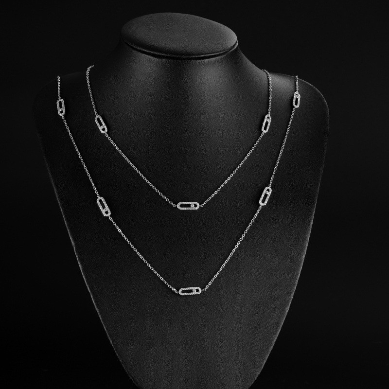 Classic Square Light Luxury Big Brand High-Grade Necklace Necklace Personality Fashion Necklace Earr