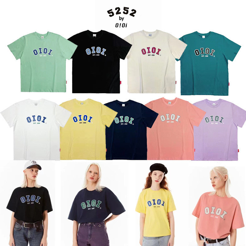 T9LT 2024Summer new style, same style as Park Chae-young's, short-sleeve with letter print OiOi Men 