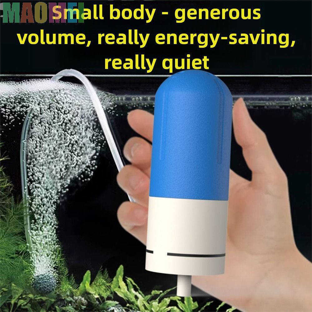 MAOMEI Máy bơm không khí oxy bể cá MAOMEI, Máy sục khí máy nén khí tốc độ siêu yên tĩnh, Máy tạo oxy nhỏ Sạc USB Máy sục khí oxy tắt tiếng di động Bể cá