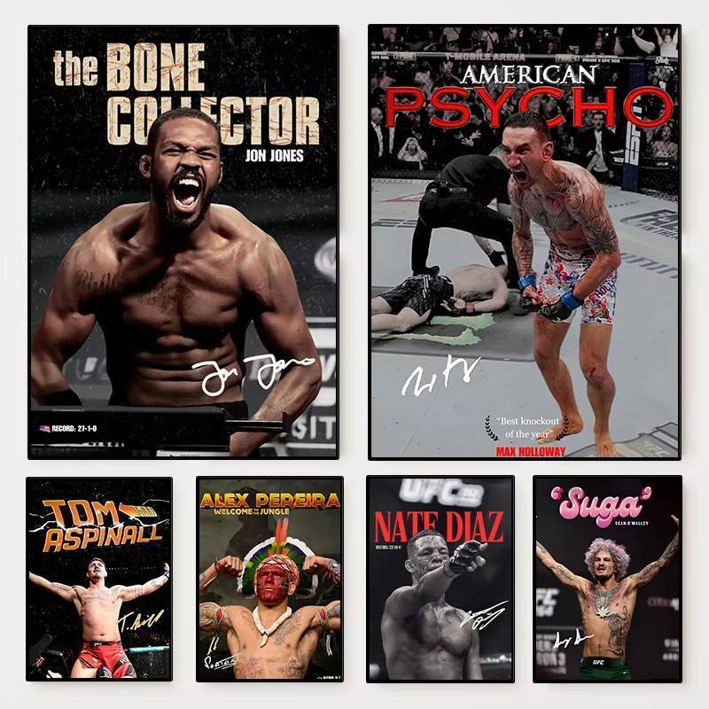 Hiện Đại UFC Champions Player Chân Dung MMA Fighter Nate Diaz Jon Jones Poster Không Khung Tranh Can