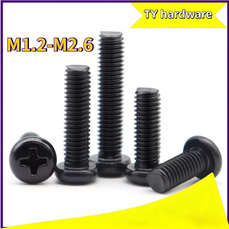 [DTY-G1] Bulong chỏm cầu nhỏ Đen Nylon，Ốc Vít Nhựa pake đầu tròn , ốc pake M1.2 / M1.4 / M1.7 / M2 /