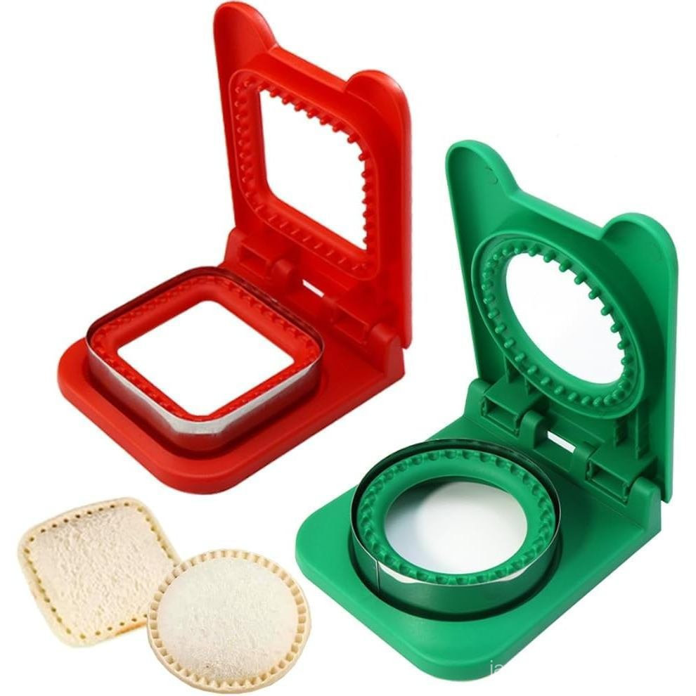 Dụng cụ cắt bánh sandwich, Dụng cụ cắt bánh sandwich cho trẻ em, Máy làm bánh sandwich, Máy cắt bánh mì hình chữ nhật, Thích hợp cho hộp cơm trưa và hộp đựng.