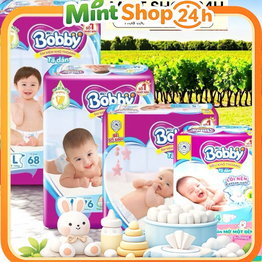 [Hỏa tốc-mã Live/Video] tã dán bobby L68 miếng cho bé từ 9-13kg