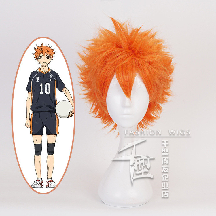 Hinata Shoyo Cosplay - Tóc giả ngắn cam lông tơ chịu nhiệt