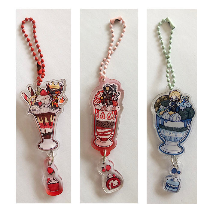 Fool's Gold Anime Keychain Women Identity V Acrylic Key Chain Man Ithaqua Key Ring Pendant Ornament 