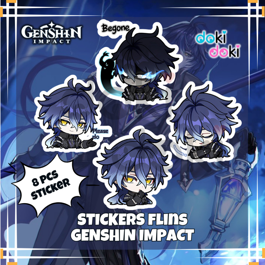 8 Pcs Stickers Game Flins Genshin Impact