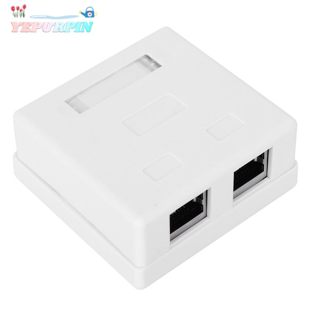 Hộp gắn bề mặt TOWNICE, Hộp gắn RJ45-8P8C 2 cổng RJ45-8P8C, ABS màu trắng dễ dàng gắn với vít và băn