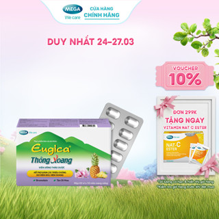 Viên uống thảo dược hỗ trợ giảm các triệu chứng do viêm mũi, viêm xoang EUGICA THÔNG XOANG (Hộp 3 vỉ x 10 viên)