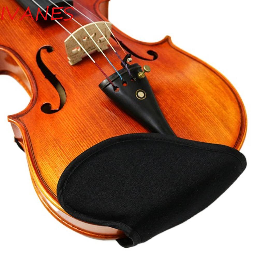 IVANES Violin Vai Rest Pad, Cotton Đen / Đỏ Violin Chin Rest Pad, Fiddle Parts Cushion Protector Sof