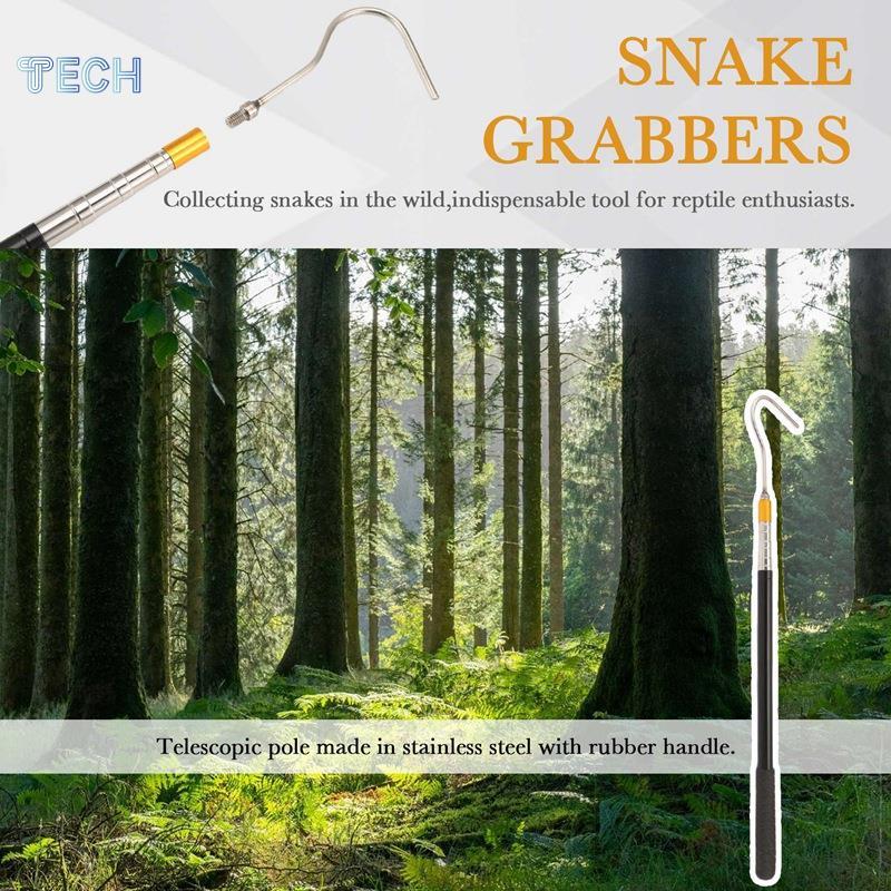 61inch Móc Rắn Bò Sát Bắt Dính Cực, Bộ Dụng Cụ Xử Lý Rắn Cho Lục Lạc Python Loại Bỏ Đầu Đồng Bắt