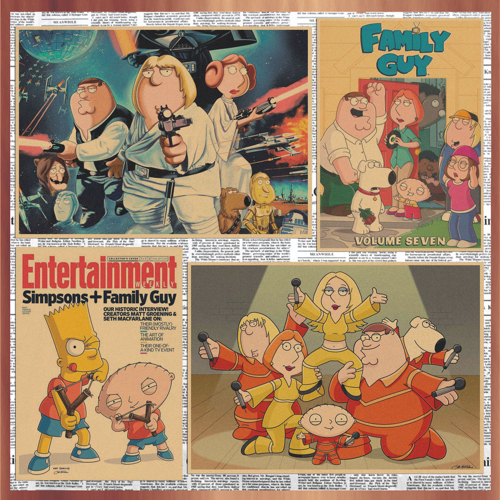 Spoof House Family Guy Phim Poster Khách sạn Bar Cafe Retro Giấy Kraft Tranh Trang Trí 42 * 30cm