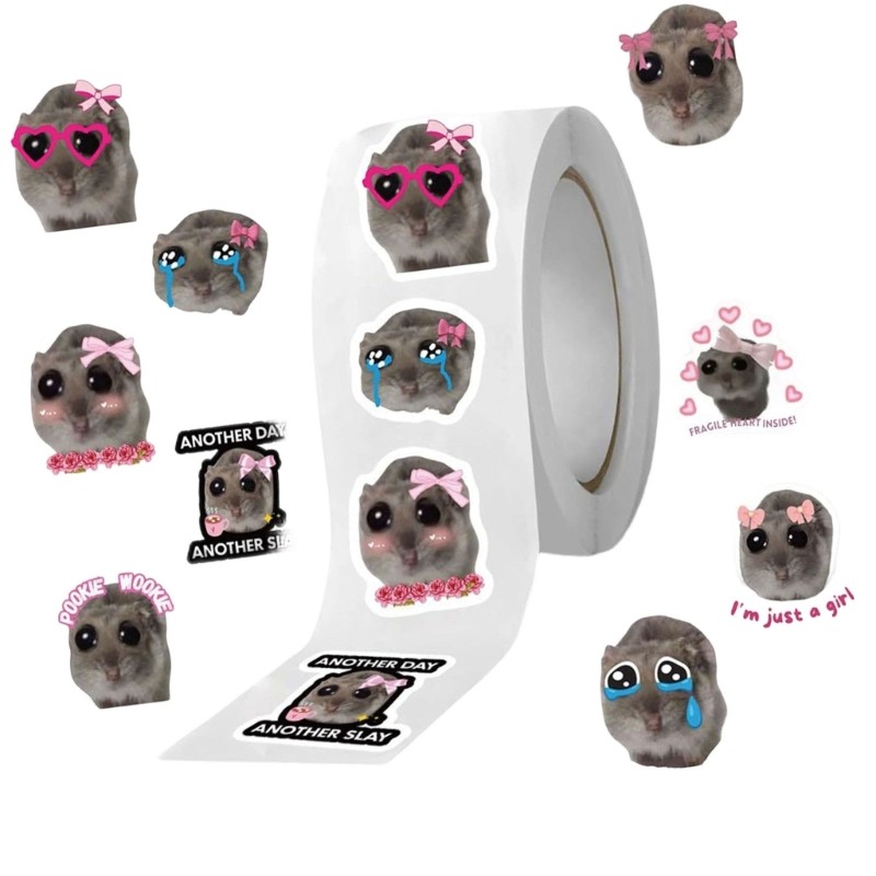 ONE 500 Chiếc Hoạt Hình Hamster Miếng Dán Dán Dán Dán Dán Dán Cho Sổ Lưu Niệm Tạp Chí
