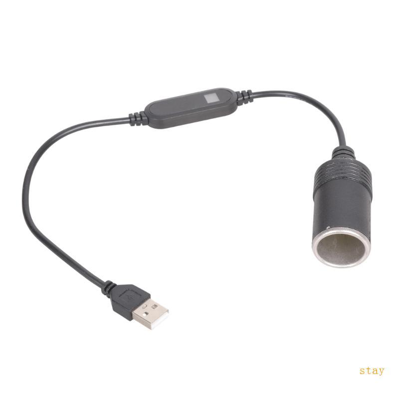 Ở lại USB 5V3A Đến 12V Xe Bật Lửa Ổ Cắm Adapter Cho Bảng Điều Khiển Camera Thiết Bị Ô Tô Dây Nguồn
