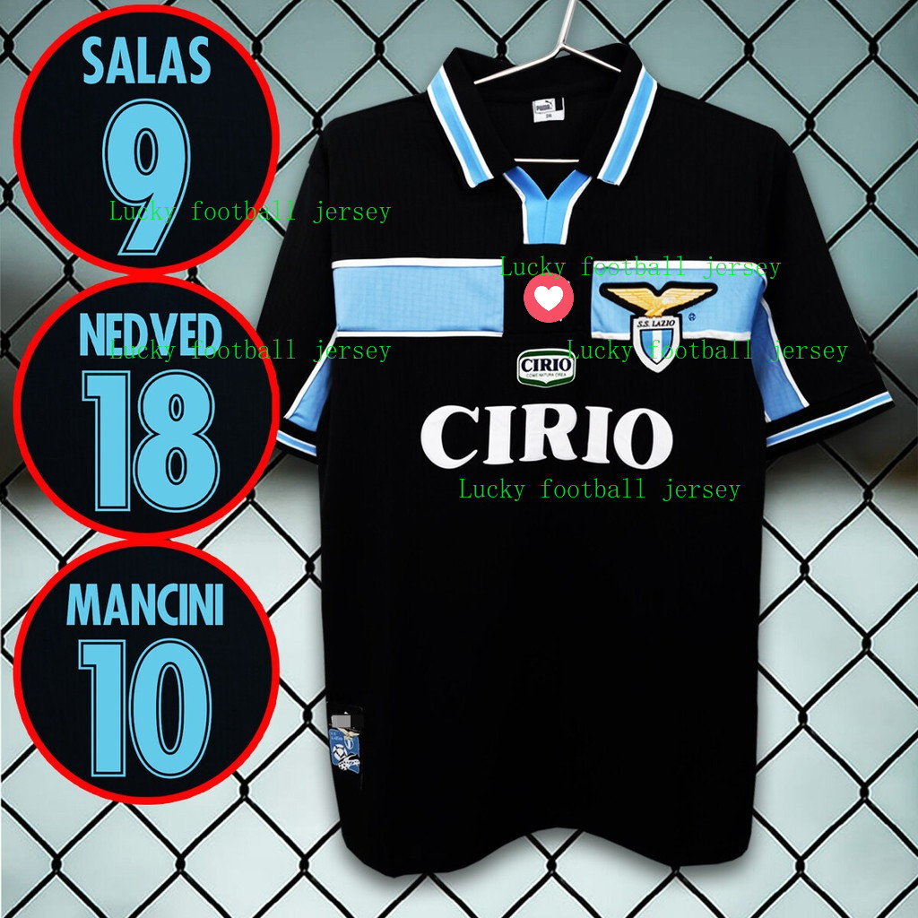 Bóng đá Retro 1998/99 áo sân nhà Lazio nam, tùy chọn in tên và số, kích cỡ S-2XL | Trang phục bóng đ