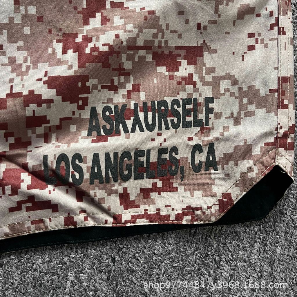 U0SP ASK FOG High street trendy casual loose-fitting sports camouflage shorts for men in summer