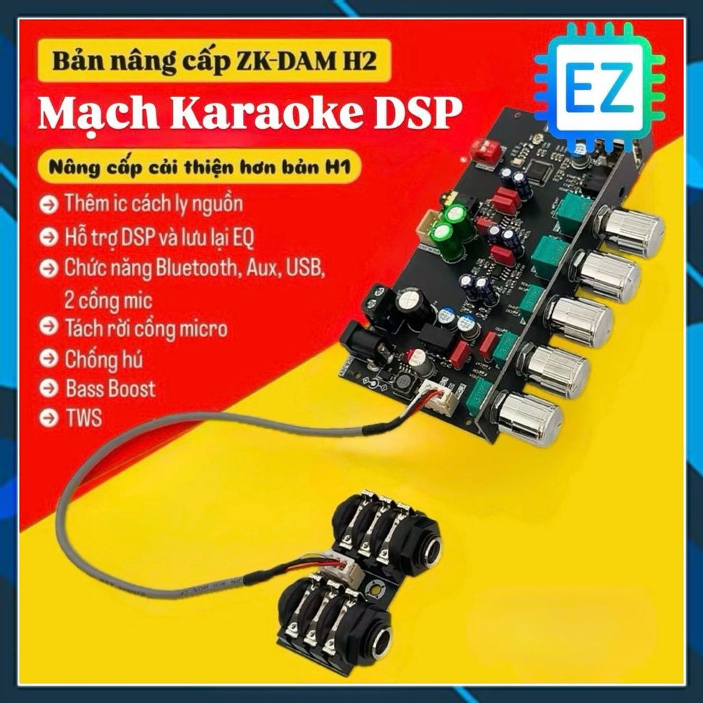 ZK-DAM H2 Mạch trộn Karaoke Bluetooth DSP phiên bản nâng cấp
