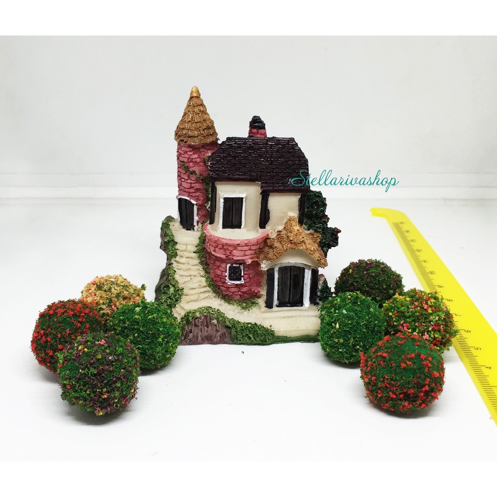 Mô hình khóm cây tròn làm tiểu cảnh terrarium/ mô hình trang trí nhà búp bê, doll house DIY, XiuXiu 