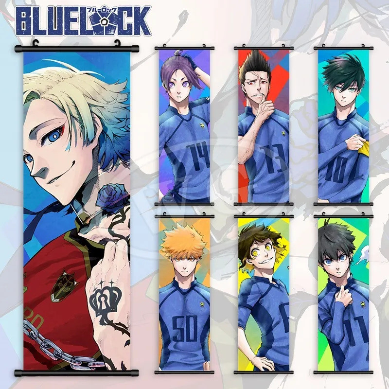 Khóa Xanh Treo Tranh Anime Poster Reo Mikage Treo Tường Nghệ Thuật Canvas Cuộn Hình Isagi Yoichi Nhâ