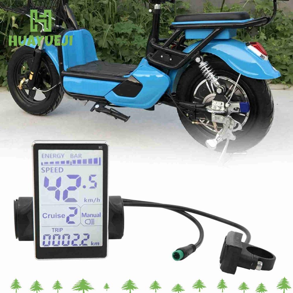 Máy đo LCD xe đạp điện HUAYUEJI, Màn hình LCD xe đạp điện ABS 5 chân, Màn hình LCD bền chống nước 24