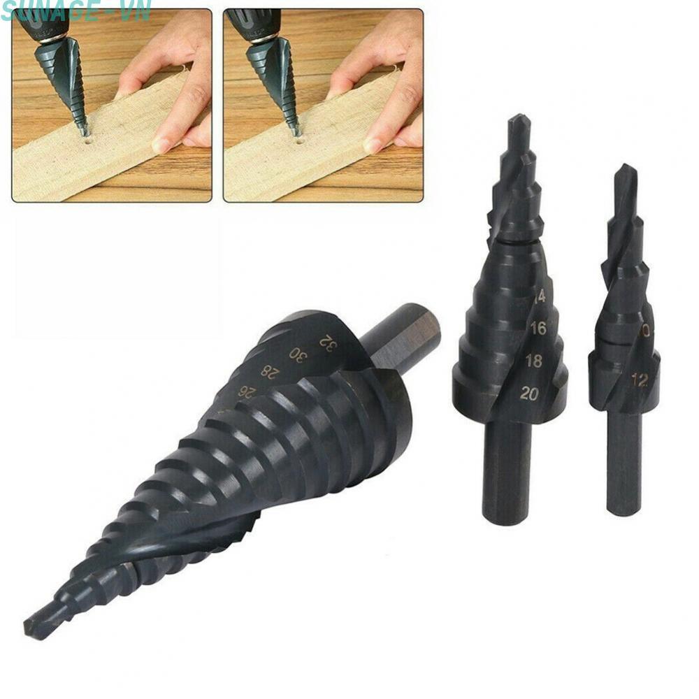 【SUNAGE】Heavy Duty HSS Step Drill Bit Set Titanium Cone Bit Set Metal Hole Cutting Tools【HOT Fashion