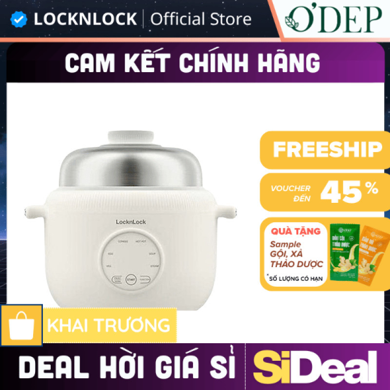 Nồi điện đa năng LocknLock Digital Multipot EJP186IVY 1.6 Lít 500W, Hàng chính hãng - SIDEAL SIA