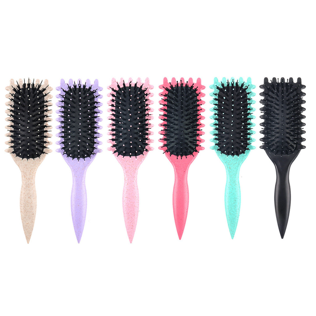 xinpin Bounce Curling Brush Same Style Bounce Curl Define Styling Brush Boar Bristle Hair Brush12
