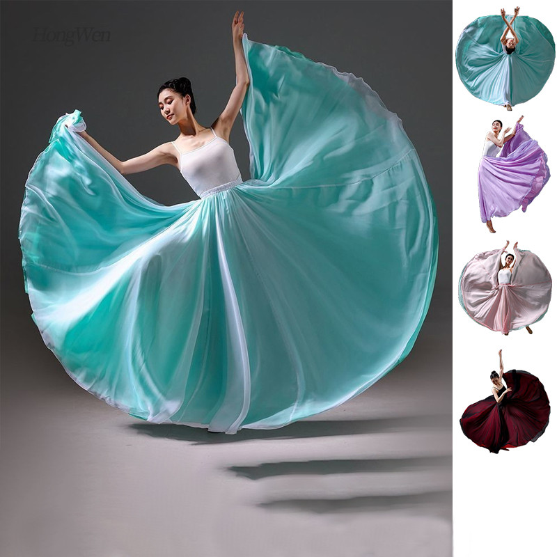 Váy khiêu vũ xoay lớn 720 Váy khiêu vũ cổ điển đôi thực hành biểu diễn váy dài