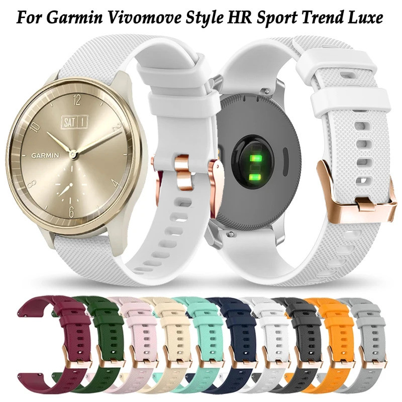 Dây đeo đồng hồ silicon 20mm cho Garmin Vivomove Style HR Sport Trend Luxe Sport Vivoactive 6 / 5 / 