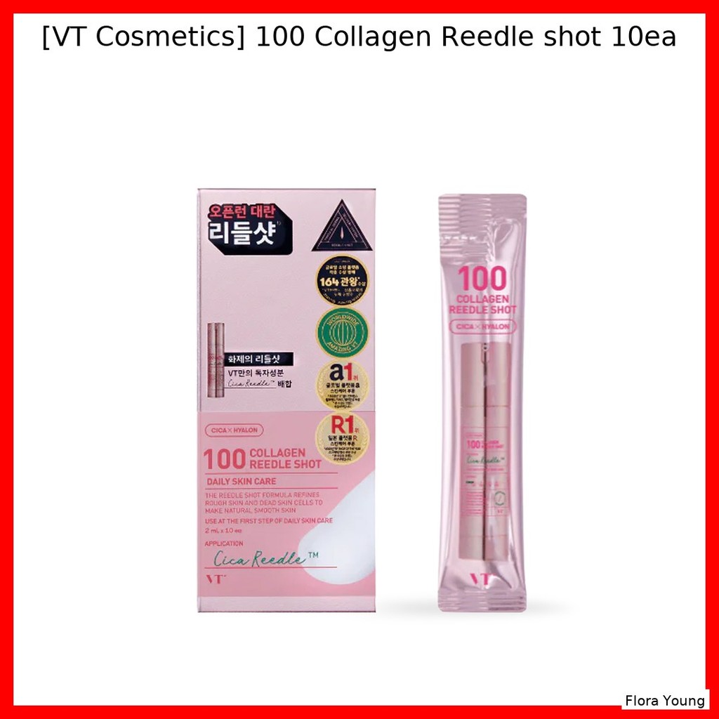 [VT Cosmetics] 100 Collagen Reedle shot 10ea / Collagen Shot Hàn Quốc / Trẻ hóa da / Chính hãng 100%