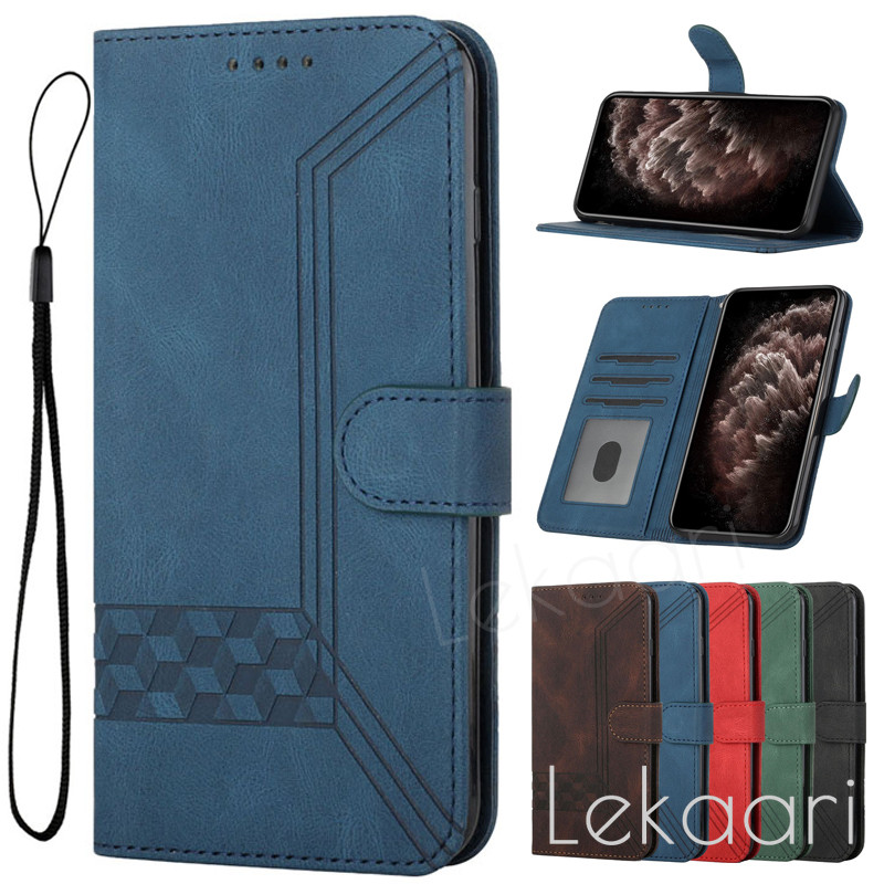 Ốp Lật Da Mờ Cho Realme 7 P4 P3 P1 Gt 8 7 6 6t 5 NEO PRO PLUS RACING 5G Khe Cắm Thẻ Ví 3D Vỏ Nổi