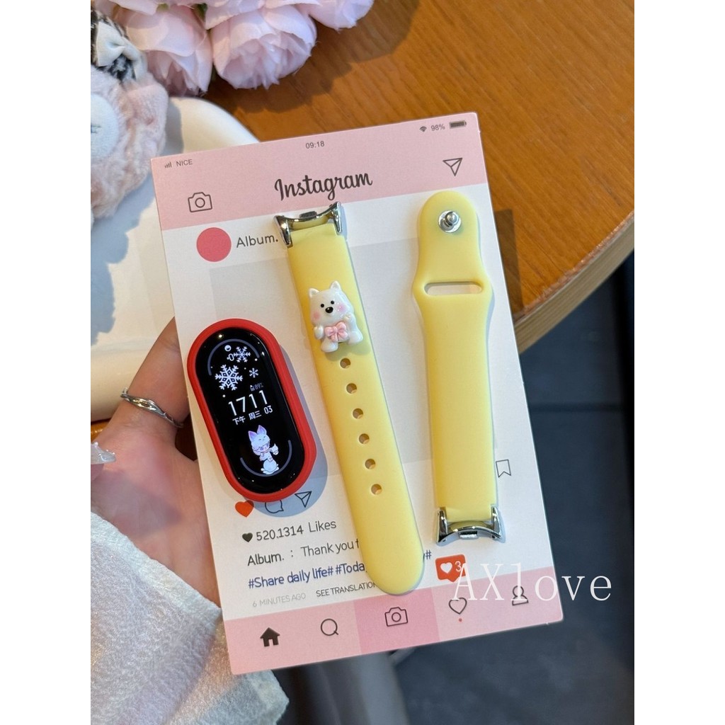 Dây đeo silicon thời trang cho Xiaomi Mi Band 10 9 8 Vòng tay cho Mi Band 10 9 Phiên bản gốm Vòng ta