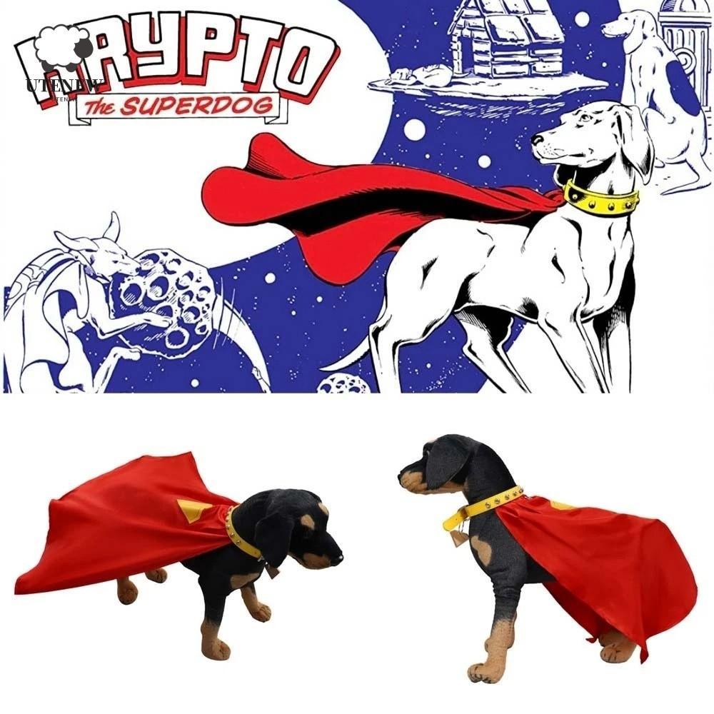 UTENEW Krypto Cosplay Dog Cloak, Lucky Dog Krypto the Superdog Krypto the Superdog Cape, Animal Pupp