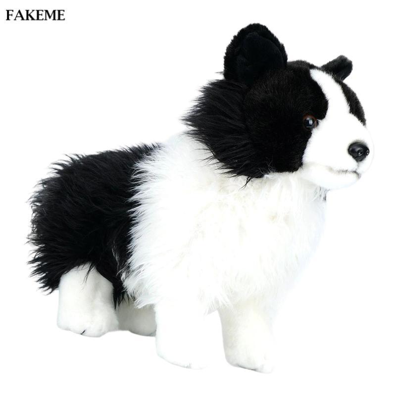 Border Collie Thú Nhồi Bông Cuddly, Đồ Chơi Mềm Đáng Yêu Đứng Cho Bé Trai Và