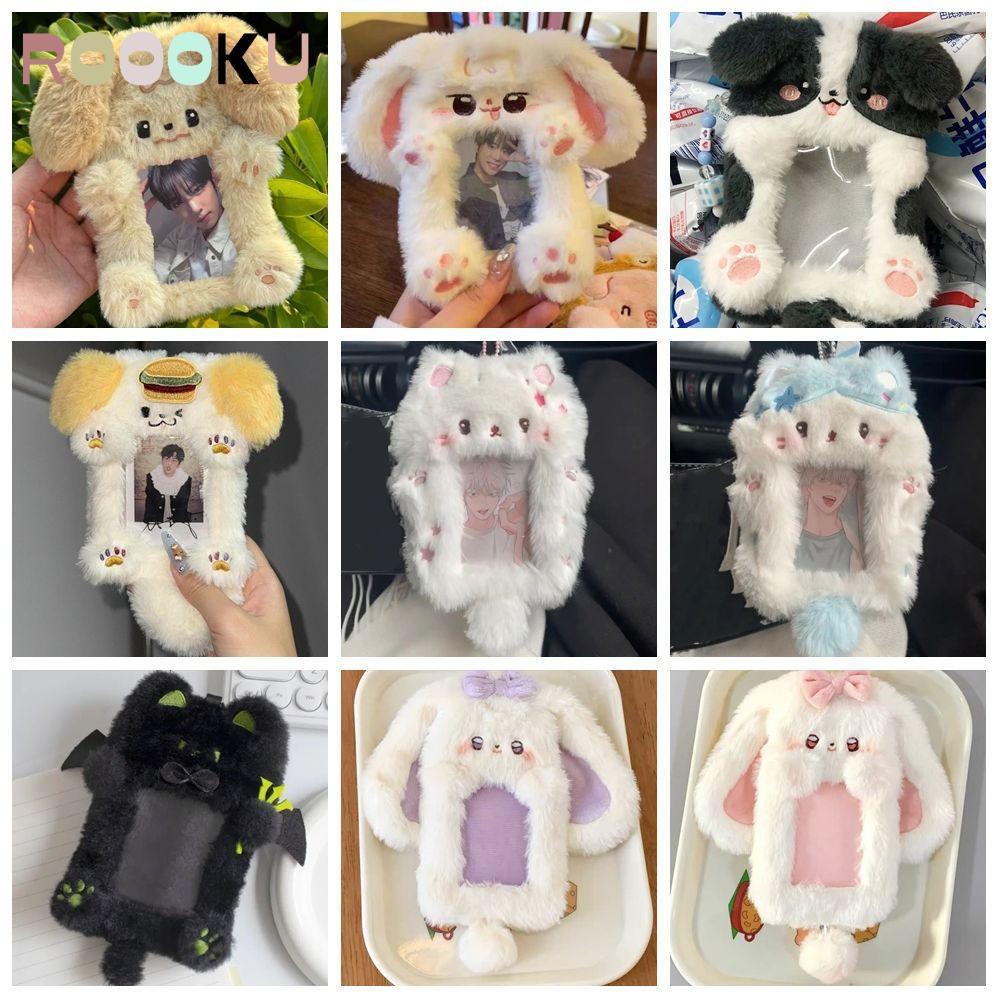 ROOOKU Photocard, Thỏ tai lớn / Collie Border Collie Hộp đựng thẻ ảnh đa chức năng, Thỏ sang trọng c