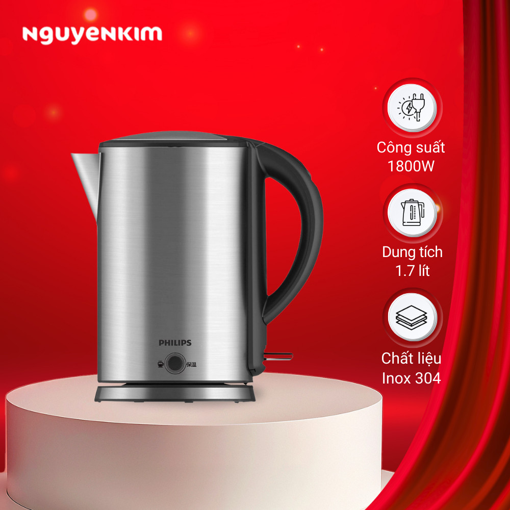 Bình đun siêu tốc Philips 1.7 lít HD9316