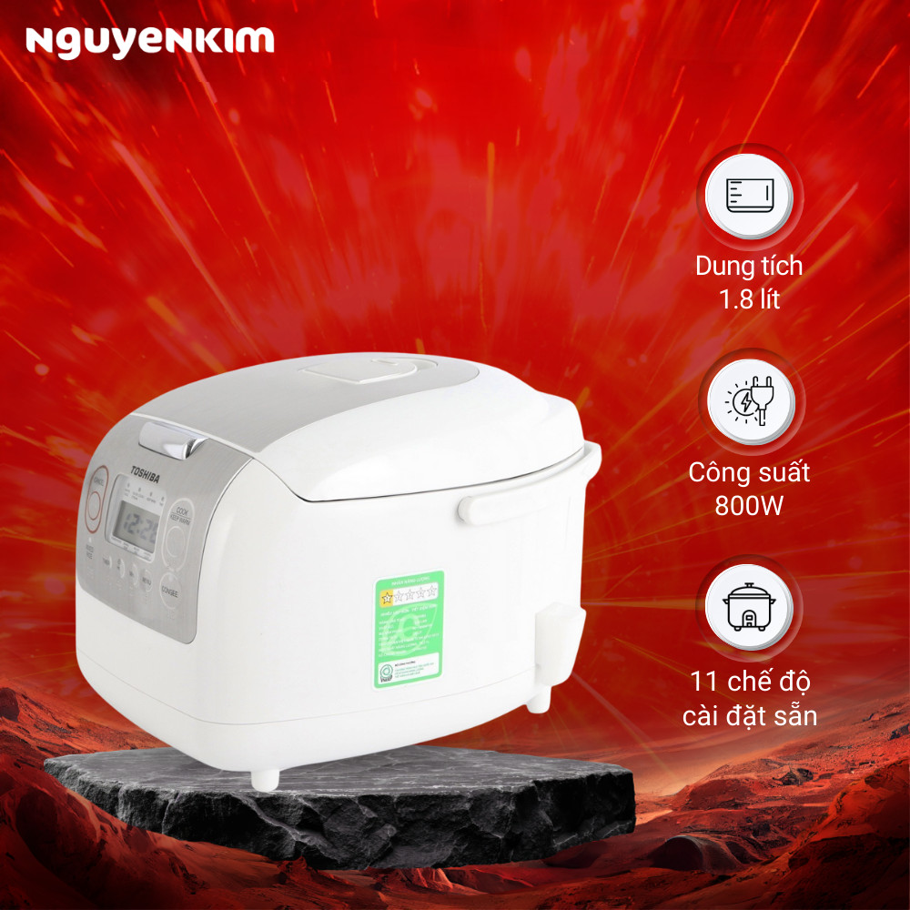 Nồi cơm điện Toshiba 1.8 lít RC-18NTFV(W)