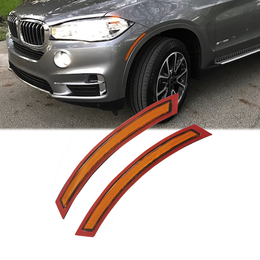 Vỏ cản trước ống kính màu hổ phách Bên đánh dấu phản quang cho 2014-2017 BMW F15 F85 X5