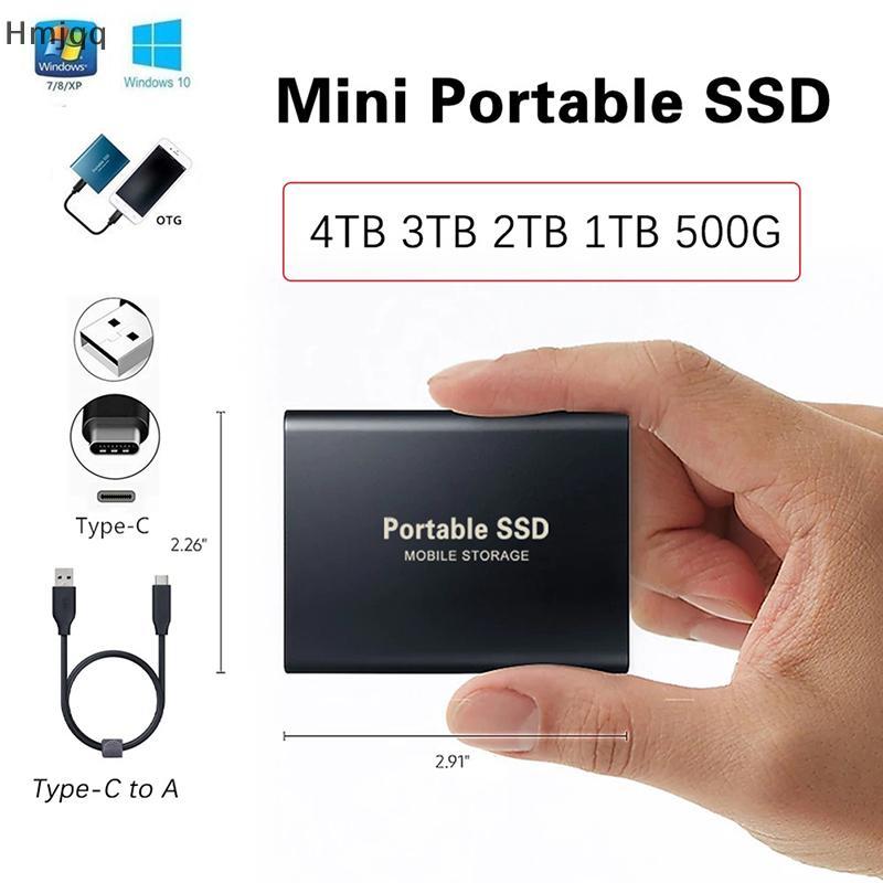 Hmjqq Ổ cứng di động 4TB/2TB/1tbgb Ổ cứng thể rắn di động loại C USB3.1 ổ cứng SSD di động VN