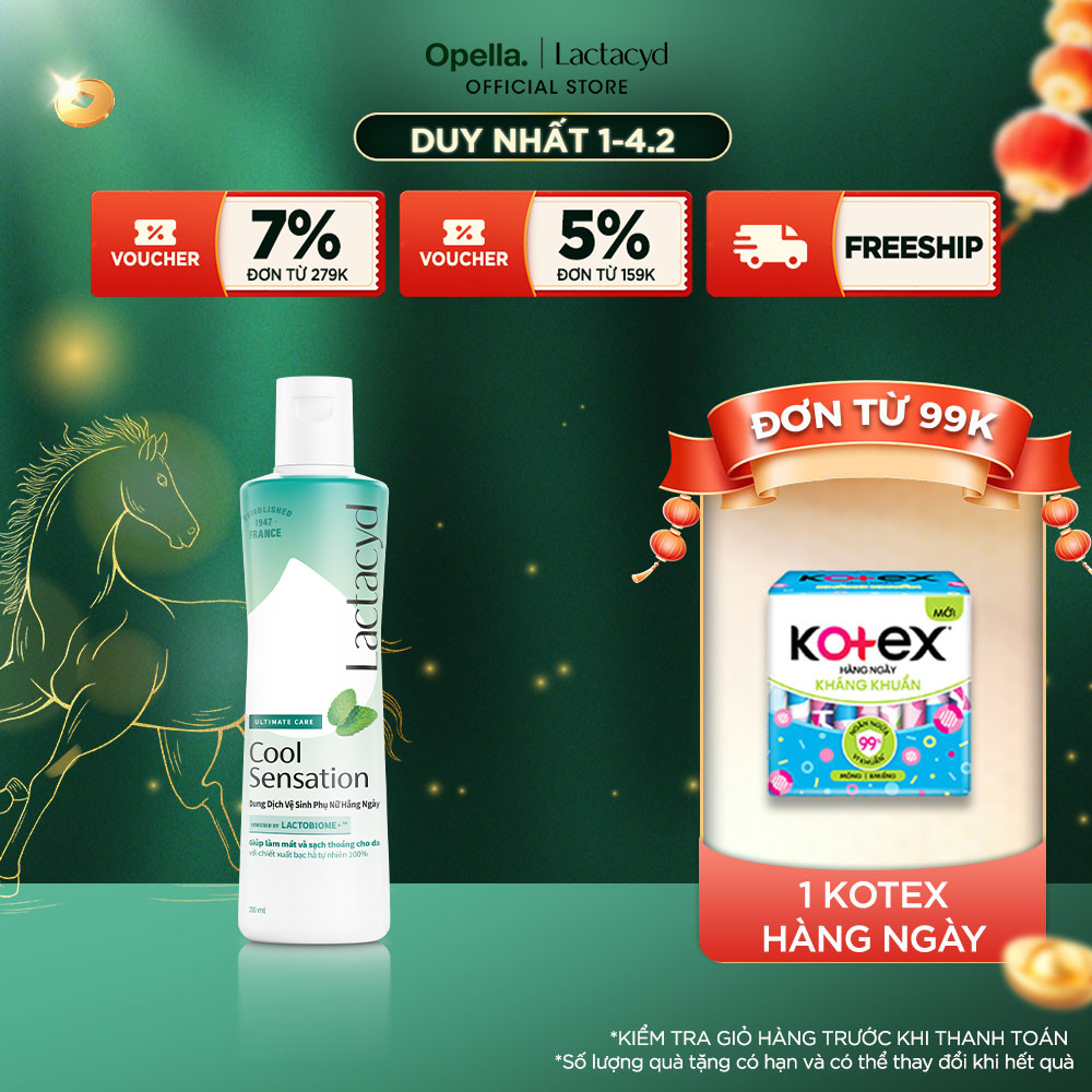 Dung Dịch Vệ Sinh Phụ Nữ Lactacyd Cool Sensation 250ml Mát Lạnh & Sạch Thoáng Dài Lâu
