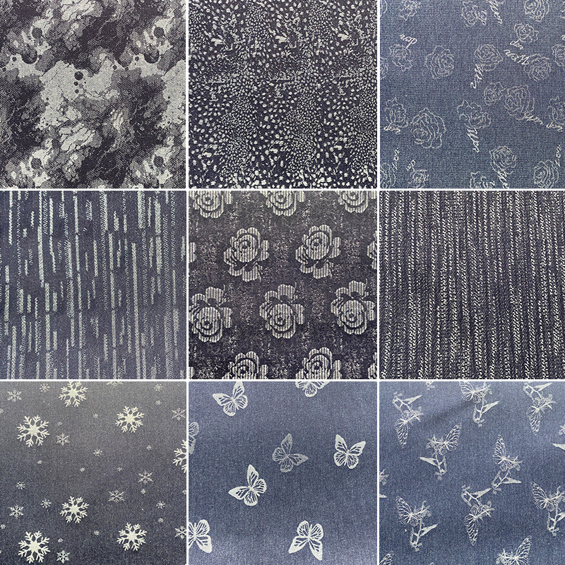 Denim Vải Jacquard Denim Vải Jacquard Vải Quần Áo Vải Có Thể Chế Biến Denim Vải Jacquard Xương Cá Lụ