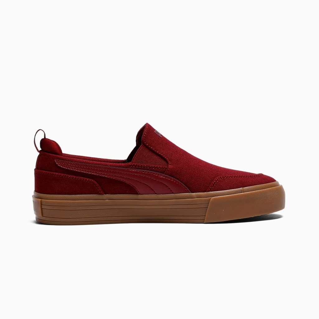 Giày sneaker thể thao chính hãng Puma Court Slip on Classic Vulcanized Ruby Shimmer Gumsole - Đỏ đô 
