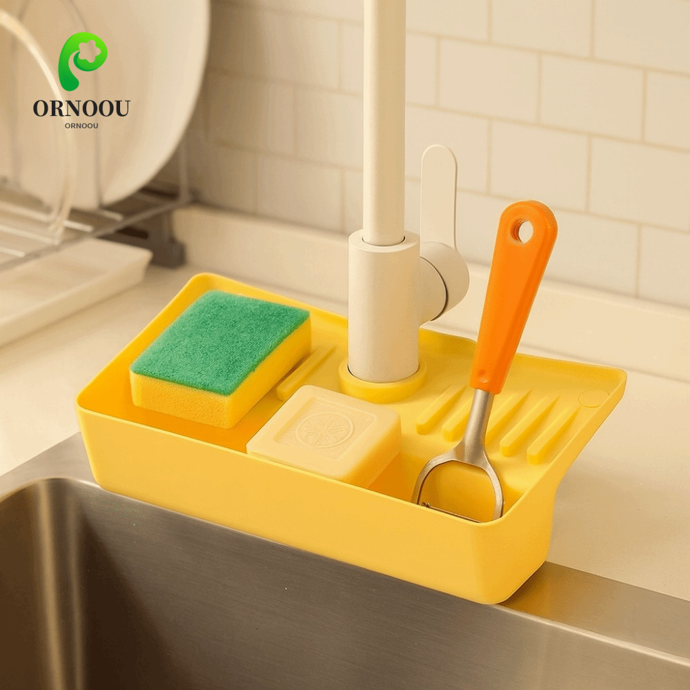 ORNOOU Giá để đồ thoát nước vòi ORNOOU, Giá thoát nước bồn rửa chống trượt, Thiết kế thoát nước rỗng