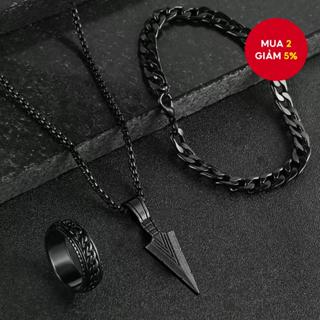 Bộ trang sức hợp kim Hip Hop Vòng cổ Vòng đeo tay Nam Phụ kiện thời trang đường phố