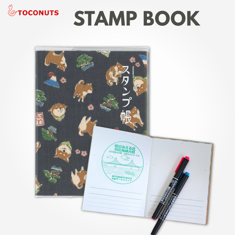 TOCONUTS Stamp Book Shiba Inu B6 Size with Vinyl Cover STM-10B