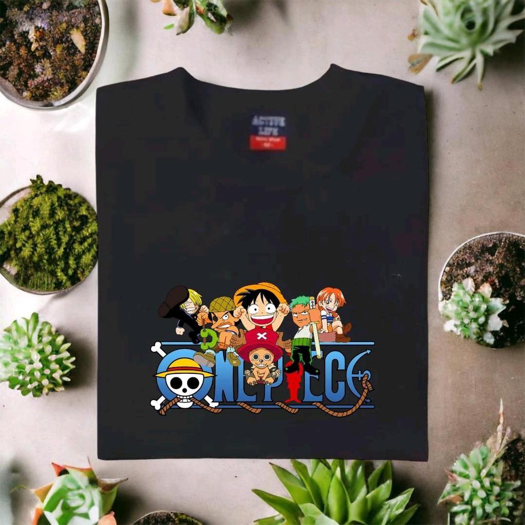 Tranh cotton Higpualiy Unisex Nhóm Teen Áo Thun One Piece Truyện