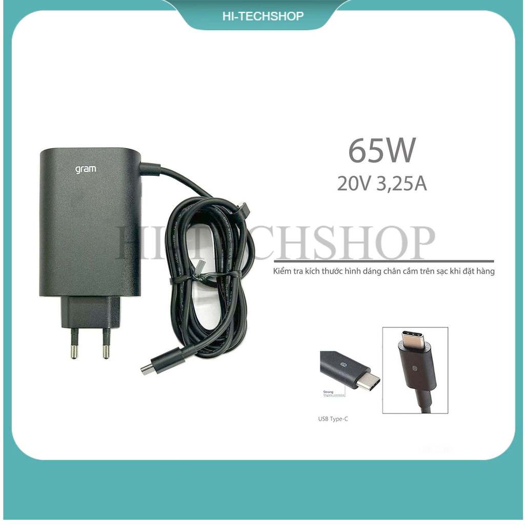 ⭐ ⭐ [ZIN] Sạc 65W TYPE C dành cho Laptop LG gram Pro 16T90SP Series 14Z90P 16Z90P 17Z90P hàng chính 