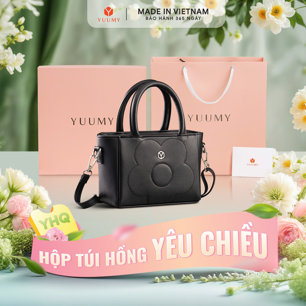 Bộ hộp quà YUUMY (Túi xách nữ YUUMY YTX66 + Hộp quà YHQ2 + Túi giấy YTG2 + Túi rút BVR3838 + Thiệp c